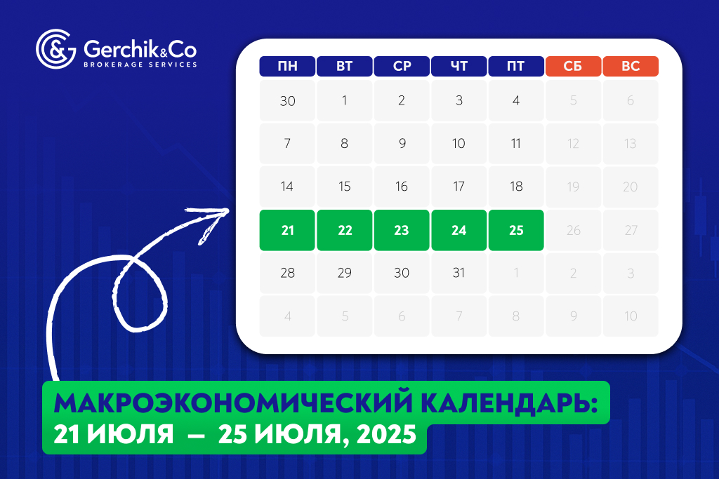 Макроэкономический календарь на 21 — 25 июля 2025 года