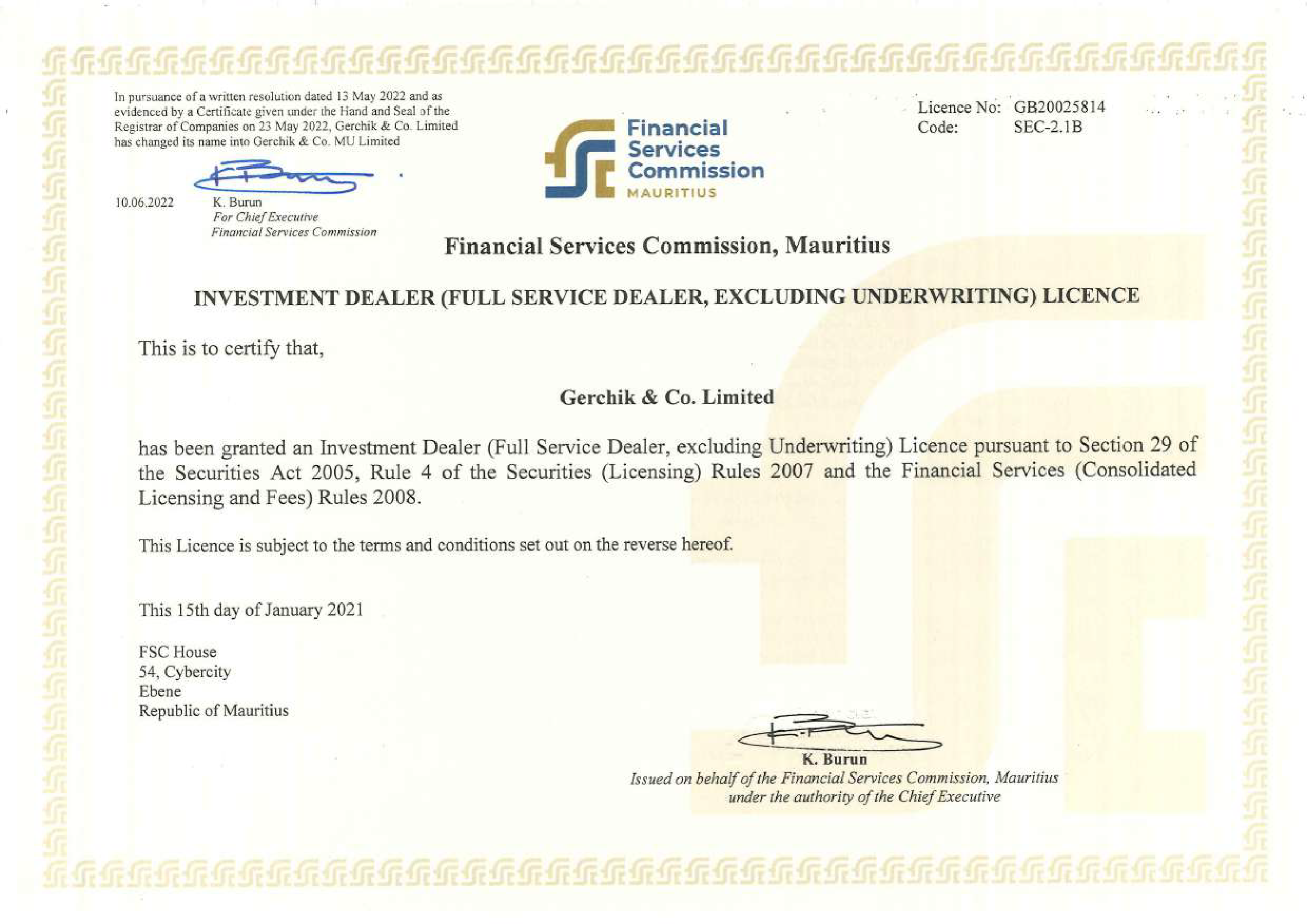 certificat